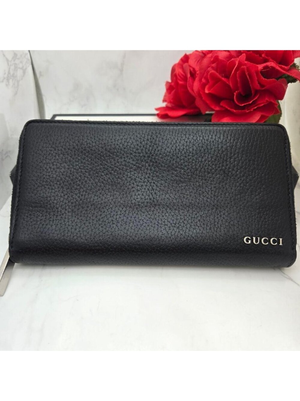 Gucci Logo Zip Around Wallet Black